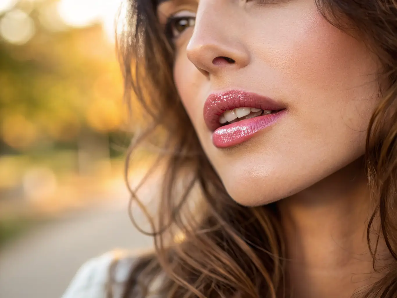 Photo of lips with soft, natural tint and defined shape, illustrating the subtle enhancement achieved with lip blushing.